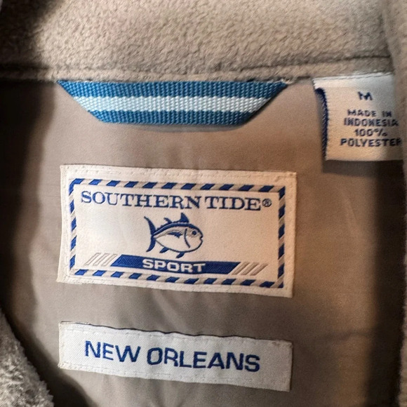 Southern Tide Sport New Orleans Men’s Blue Fleece Vest Zipper Pockets Medium - Picture 6 of 9